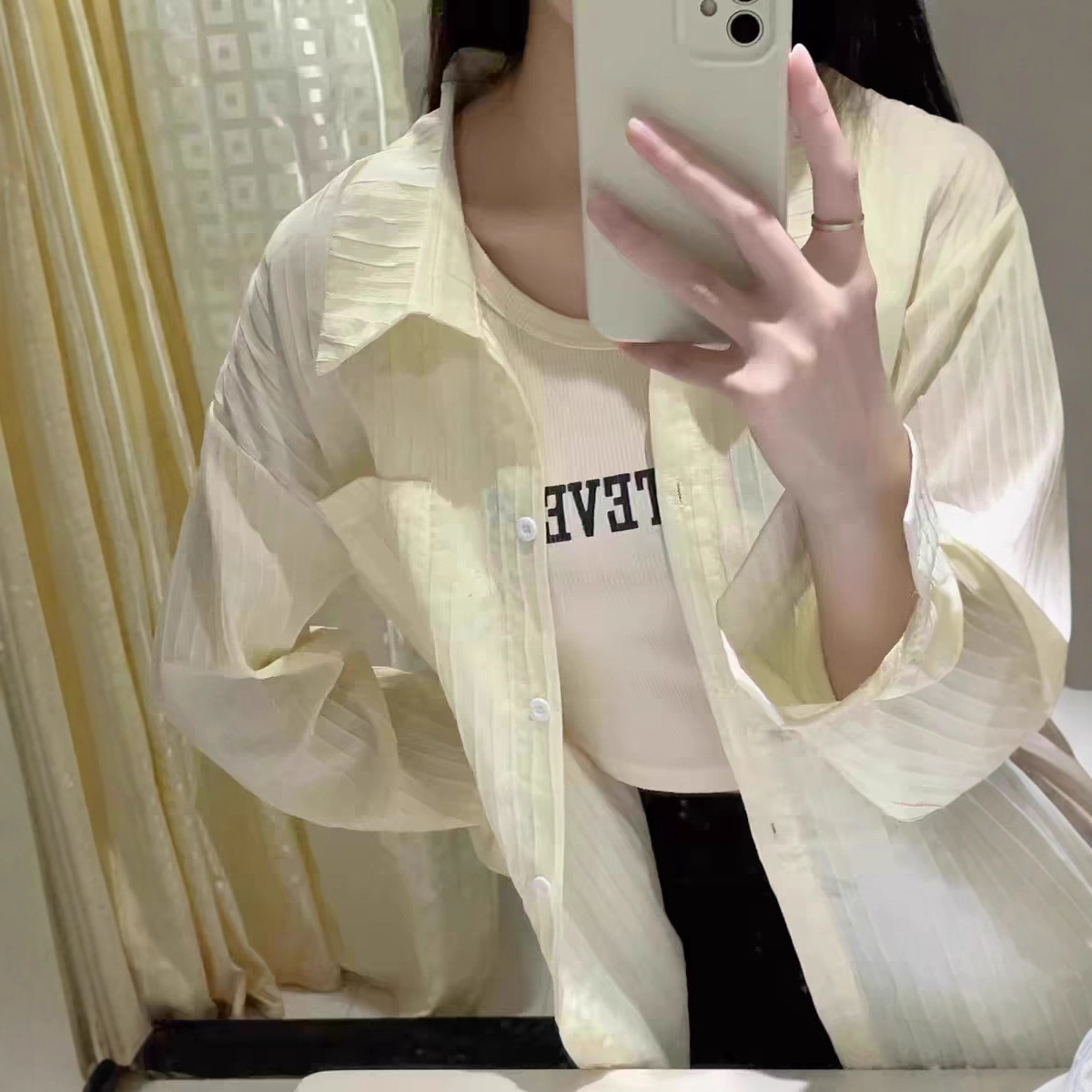 CS011肌理感衬衫-杏色