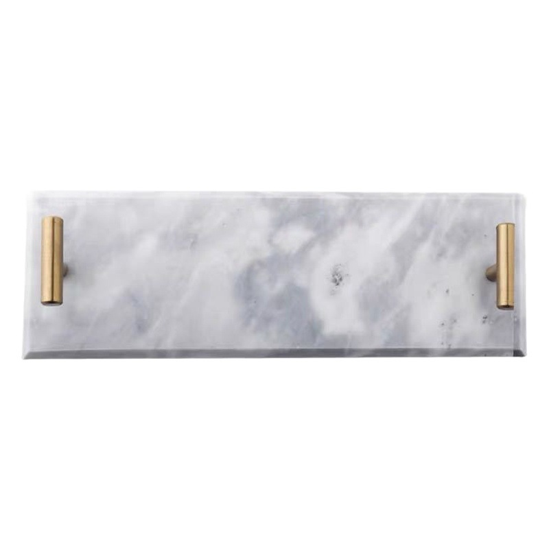 Estilo nórdico luz lujo vintage mármol bandeja postre placa plana joyería almacenamiento baño decoración del hogar adornos