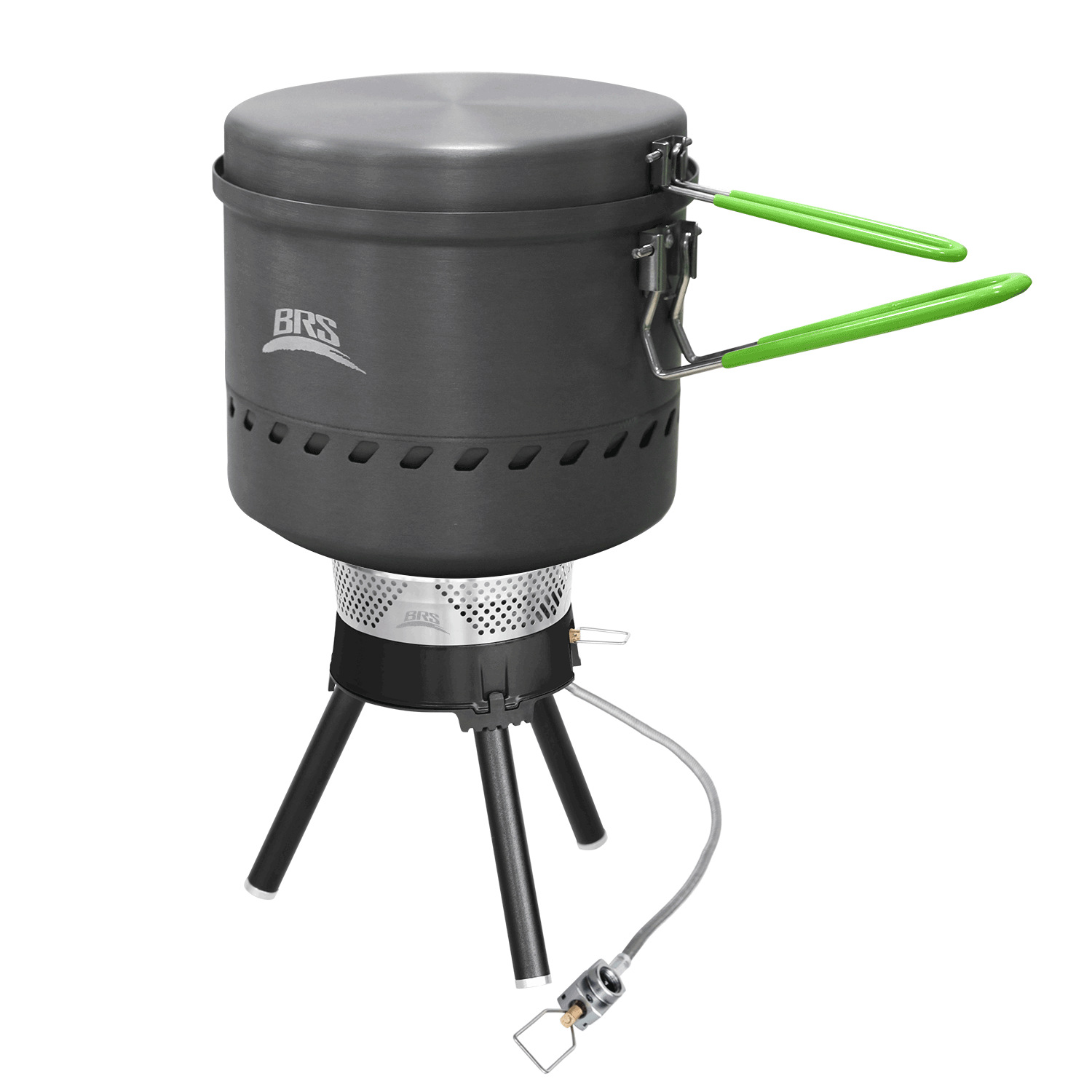 열 수집 냄비 2.5L + 반응 스택(검정색) + 버너 브래킷