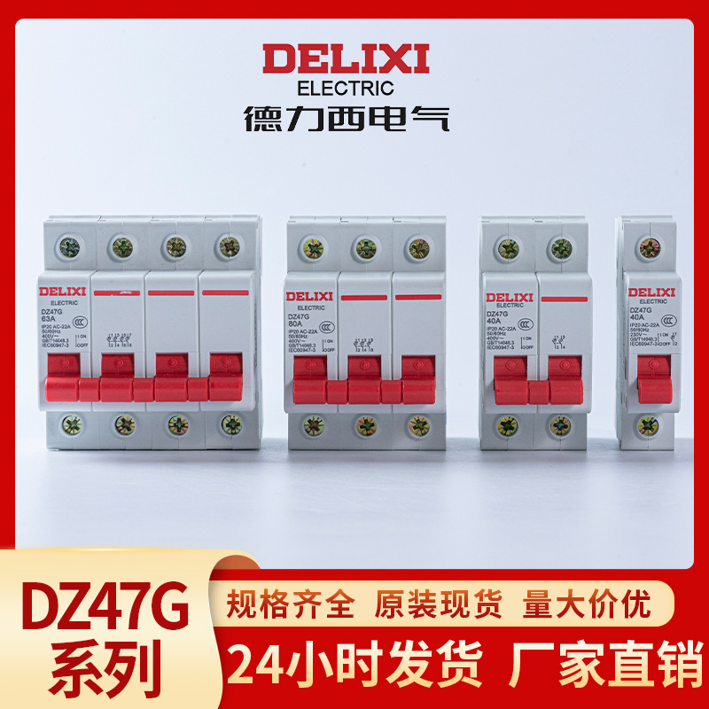 德力西电气3P断路器2P总开125A100A63A40A开关DZ47G小型隔离开关