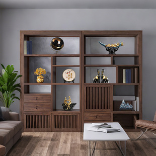New Chinese Style Company's Elegant High-End Desk Office Tea Room Display Rack Decoration