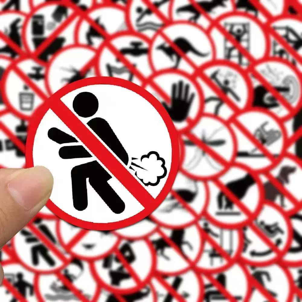 64 забавных запретительных знака наклейки, креативные предупреждающие знаки, декоративные наклейки для ноутбука/мобильного телефона