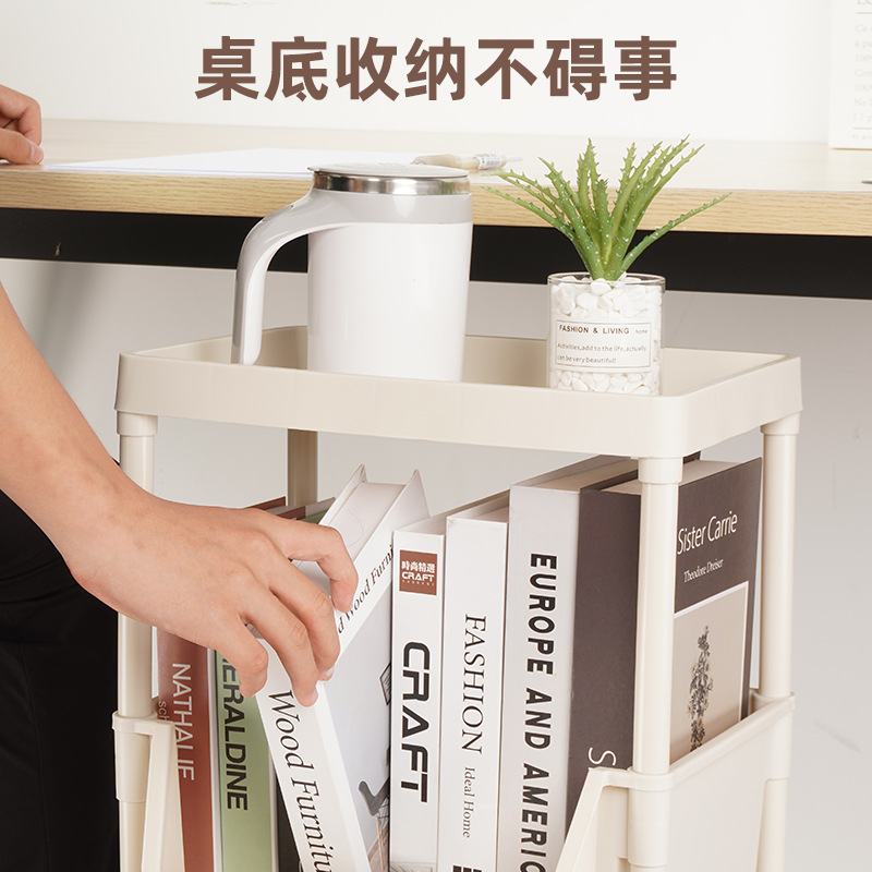 Estante de almacenamiento multicapa de plástico, cocina, escritorio de oficina, dormitorio, piso móvil, suministro directo de fábrica multicapa