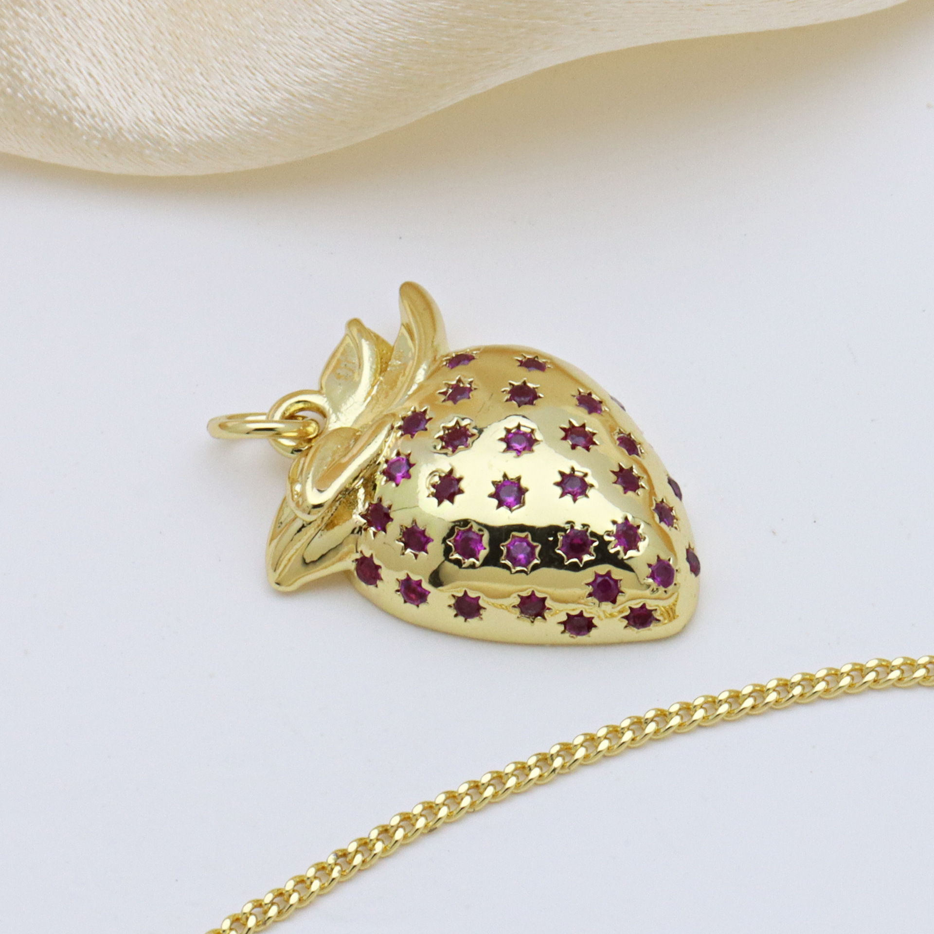 2g Weight Pendant Jewelry Making Type 7 * 18mm Jewelry Making Size Zircon Inlay Material DIY Jewelry Accessories Classification 1 Piece Quantity Copper Material Christmas Festival Cherry, Carrot, Strawberry Pattern Inlay Design IG Style Style 1 Piece 7 * 18mm Copper Zircon Cherry Carrot Strawberry Pendant 4