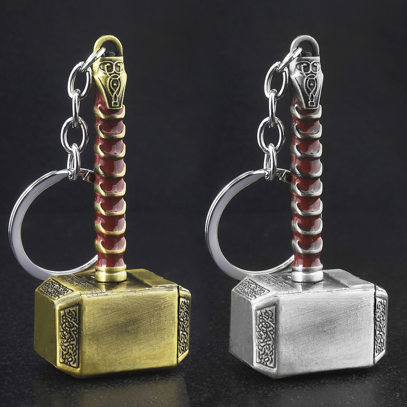 Cross-Border Foreign Trade Hot-Selling Avengers Keychain Hammer Steel Thor's Hammer Metal Pendant Jewelry Wholesale Cross-Border Foreign Trade Hot-Selling Avengers Keychain Hammer Steel Thor's Hammer Metal Pendant Jewelry Wholesale