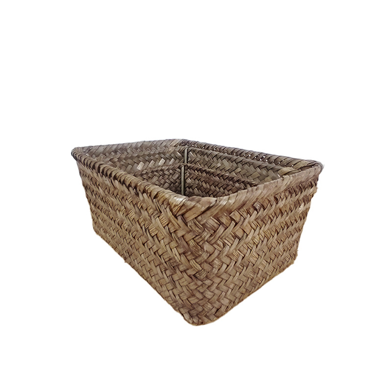 海草収納かご手編み雑物かご長方形短いテーブル整理かごオフィス収納かご卸売り