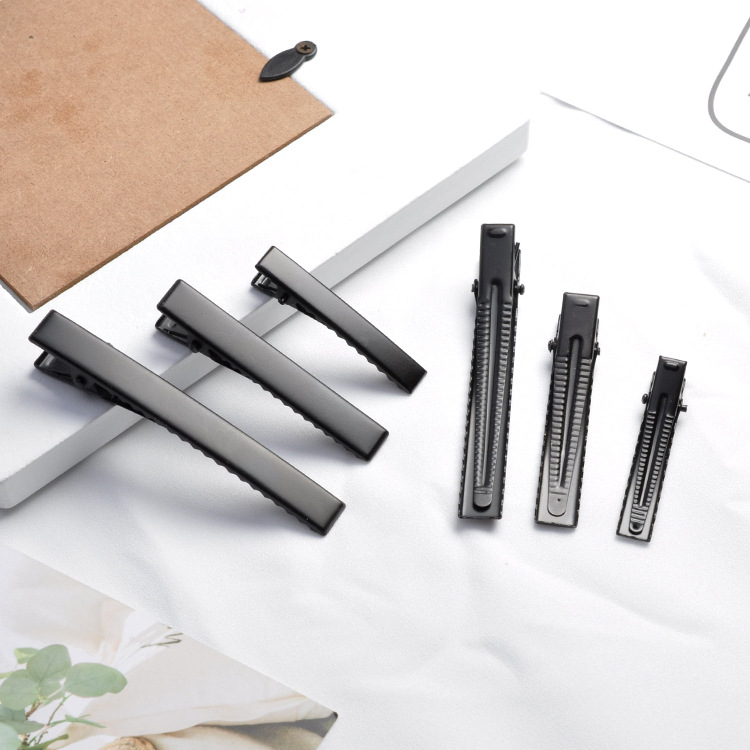 Accesorios de la joyería de bricolaje engrosada pico de pato clip de resorte clip cuadrado pescado boca clip negro mate textura mate pintura libre