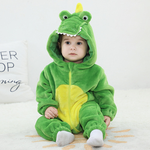 Qiletu Autumn New Children's Clothing Animal-shaped 3D Flannel Single-layer Romper Overall