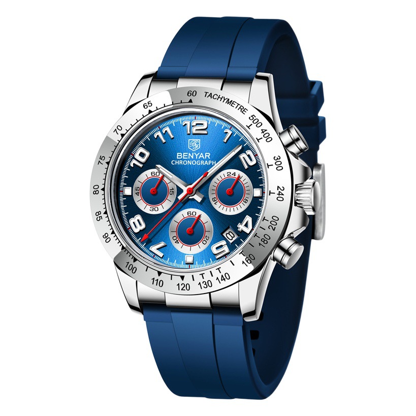 BENYAR Binya 5192M nuevos hombres multi-funcional de seis pines calendario luminoso de negocios reloj deportivo al aire libre
