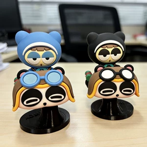 In-Stock New Retro Racing Kart Panda G3 Car Interior Decoration Rotating Ornament for Car Dashboard
