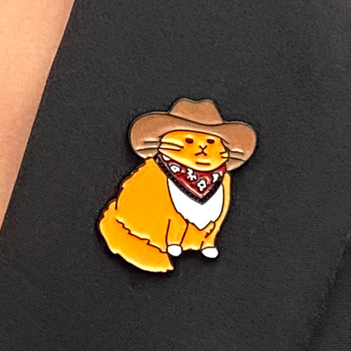 Japanese and Korean cute colorful oil-droplet animal brooch, Western and European creative silly kitten alloy badge pin, clothing accessory