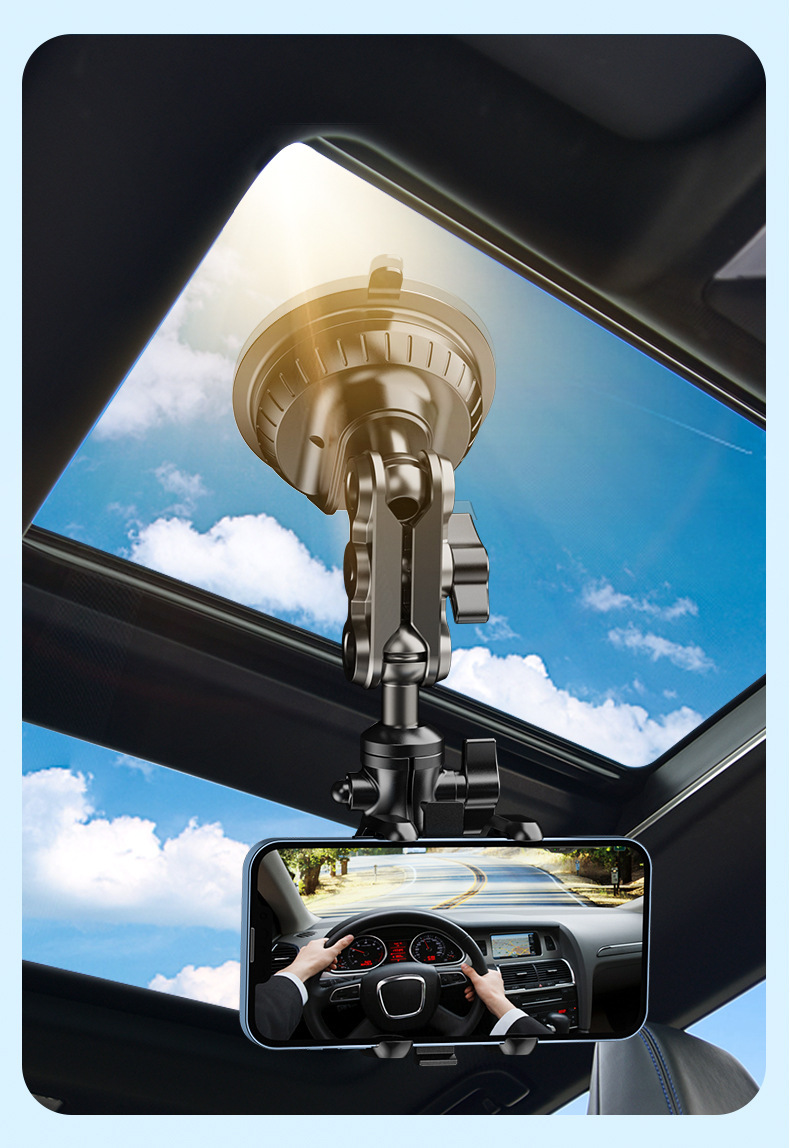 Car-Mounted Mobile Phone Holder for Multi-Directional Overhead Shooting, Car Live Streaming Shooting Stand, Perspective Suction Cup Holder