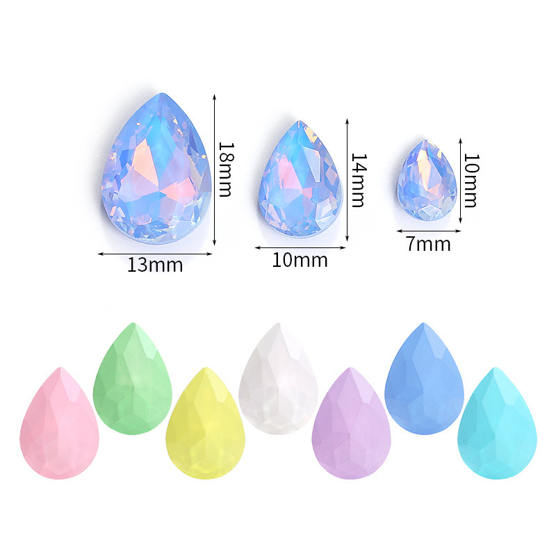 Super Flash Nail Art Diamond, Special-Shaped Pointed Bottom Crystal Diamond, Clothing Accessories, Hair Accessories, Pbottomant Diamond, Protein Mocha Water Drop Diamond