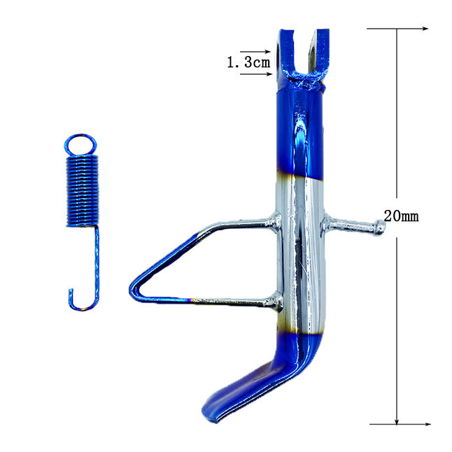 Motorcycle frame | Motuoche Kickstand - non-adjustable-burnt-titanium-blue-white-with-spring