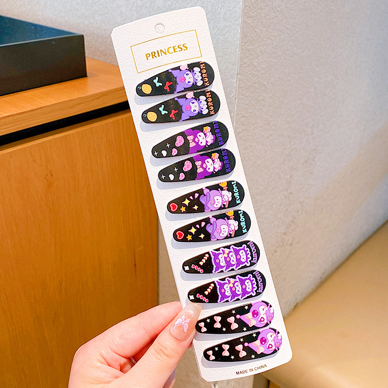 Clip de cabello auténtico para niños, clip de cabello rotos para chicas, clip de cabello no dañado, tarjeta de cabello de fresa, cartón de dibujos animados, clip de cabello lateral para bebés.