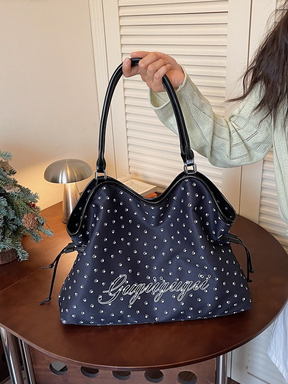 Bolso de mano coreano retro simple, bolsa de tela de transporte de gran capacidad para mujeres, bolsa de hombro de brazo casual versátil