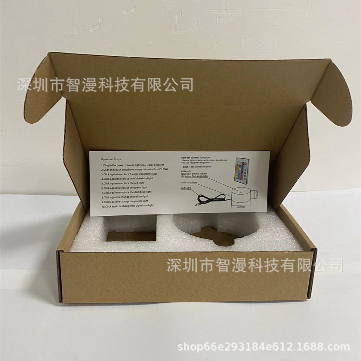 Base de luz nocturna nueva base de carga USB creativo control remoto táctil 3D noche luz LED lámpara de mesa base