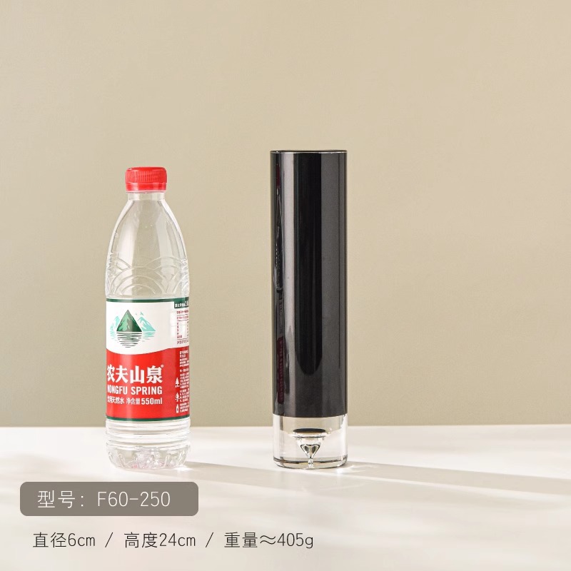 Importado PC anti-caída pequeño jarrón negro decoración en el hogar simple creativo sobre flores ligeras de lujo jarrón de escritorio