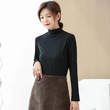 特价清仓半高领面膜打底衫女亲肤裸感高弹修身长袖上衣