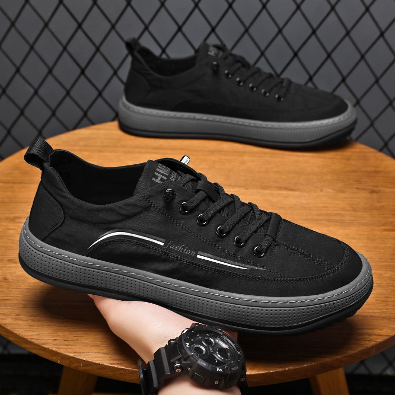 Parapluies décontractés pour hommes, chaussures simples respirantes à coupe basse pour printemps et automne, chaussures de planche pour hommes_voghion.com