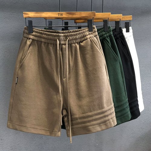 2025 Bar Design High-end Heavyweight Sporty Casual Shorts for Men Summer Loose Five-Finger Pants American Style Underpants