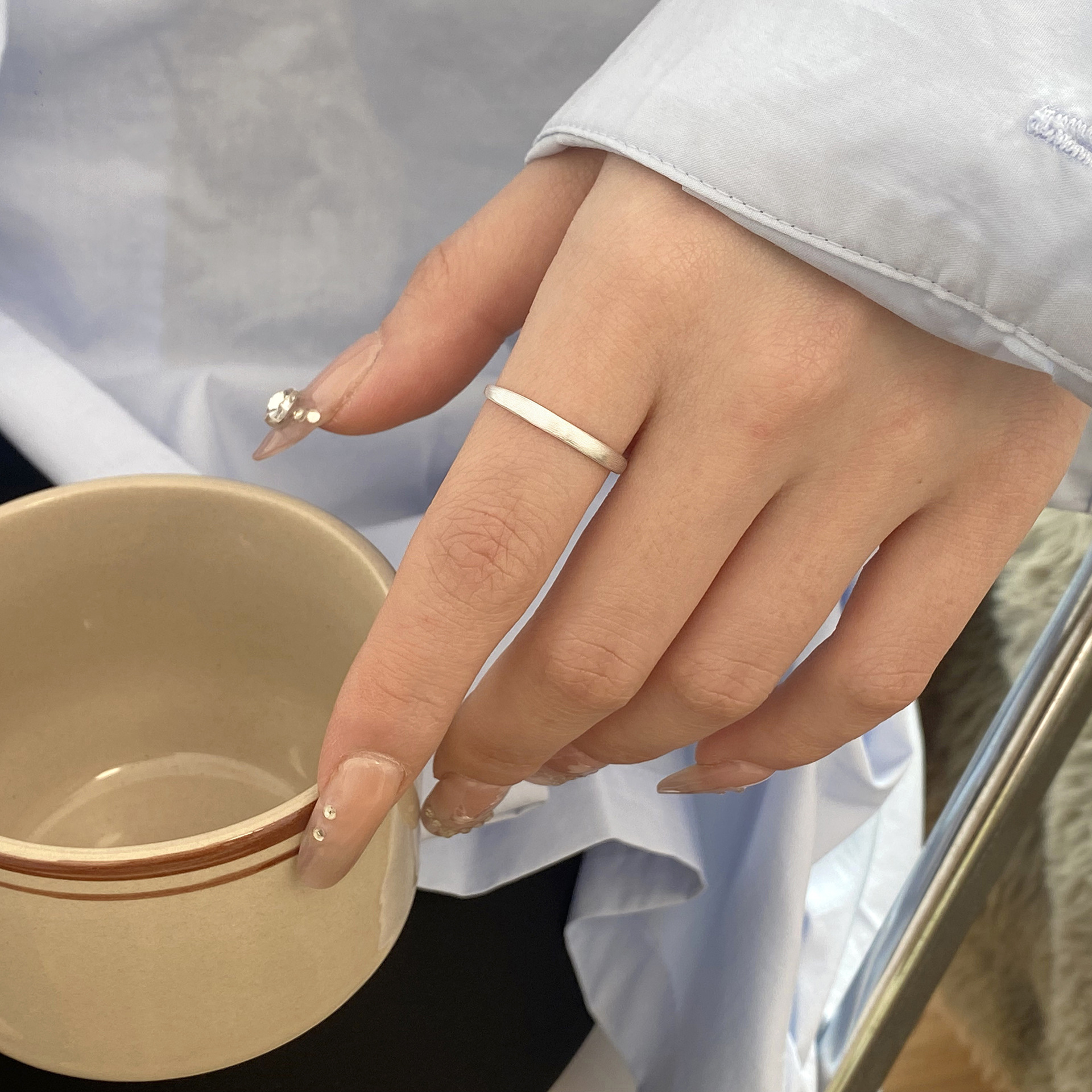 Geometric Pattern All Seasons Season 1 Piece 925 Sterling Silver Geometric Open Rings