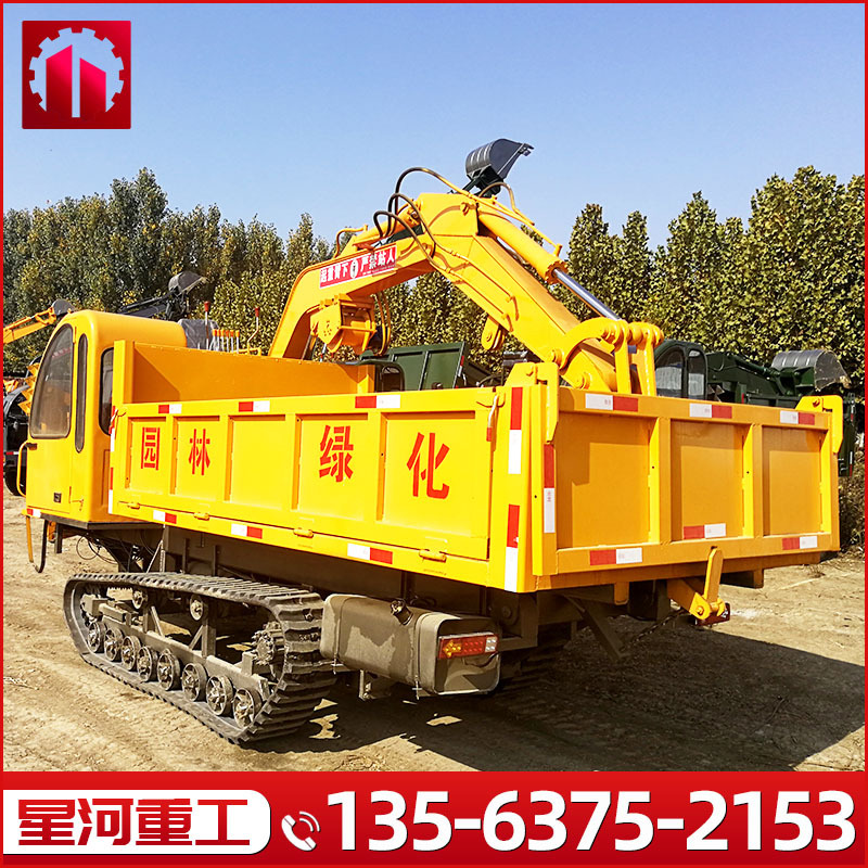 河道清淤随运输挖掘机履带式随车挖履带式全地形自卸随车抓木机