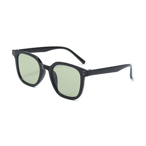 Wholesale black red brown sunglasses, Korean style, trendy square large frame, rice grain sun glasses for men and women, new sun protection sunglasses