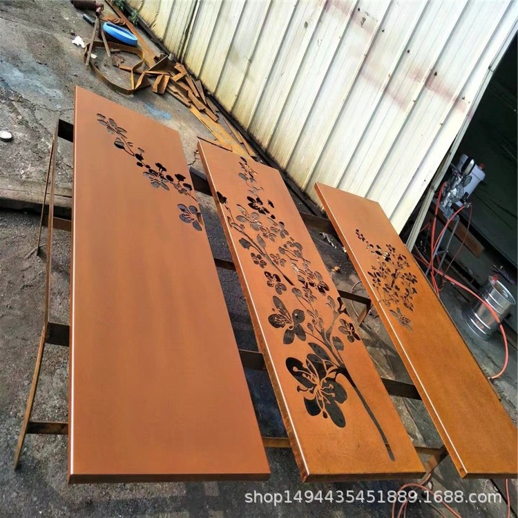 现货规格多种耐候钢板标识牌园林景观激光镂空固锈幕墙字体雕塑