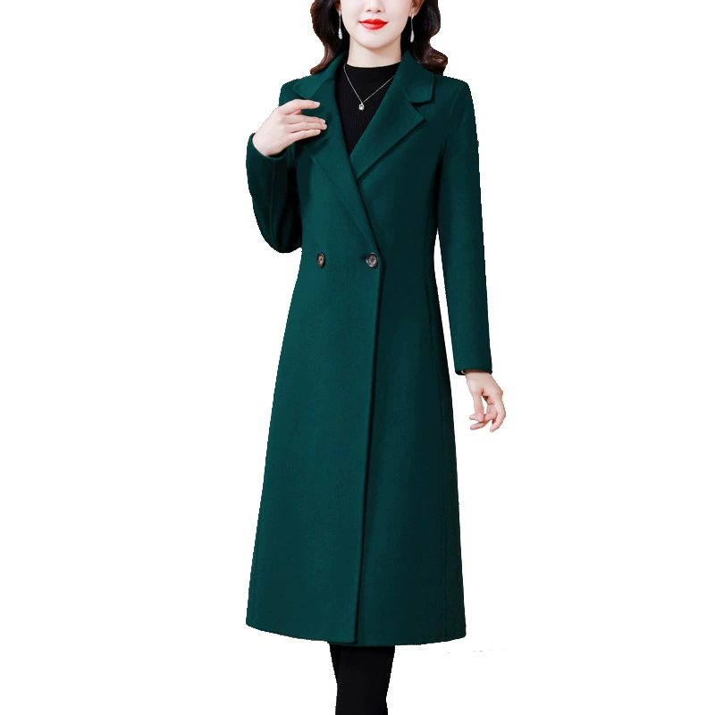 Woolen long fashionable jacket, bright catchy style