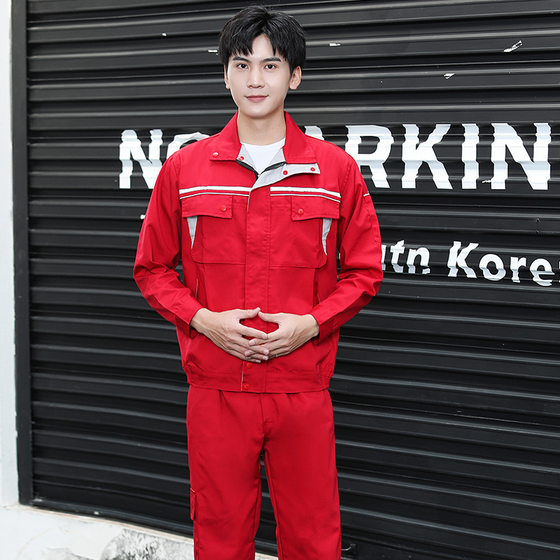 春秋帆布劳保服工作服男耐磨耐脏加厚磨毛工装长袖车间汽修服定制|undefined