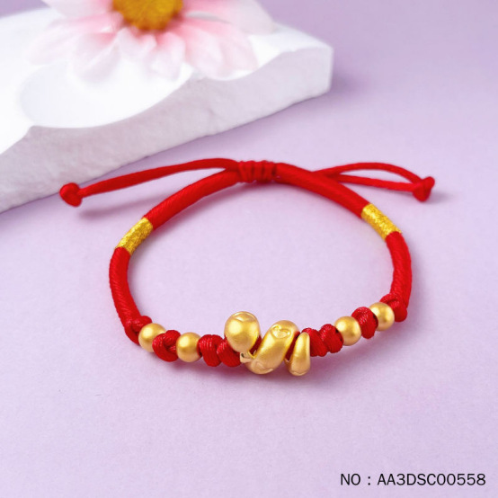 #蛇年新品#生肖3D硬金蛇年生肖手串卷卷蛇小金蛇灵蛇编织绳调