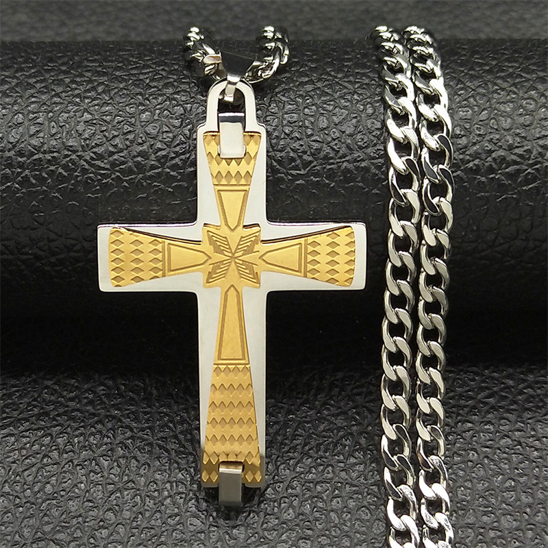 1 Piece Quantity Simple Style Cross 304 Stainless Steel Plating Unisex Pendant Necklace