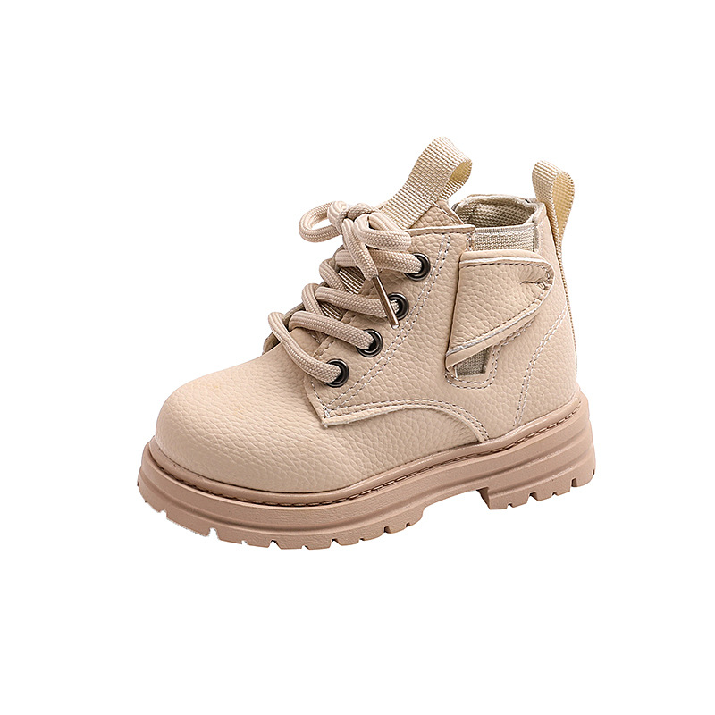 Botas curtas britânicas para meninos e meninas, primavera 2024, sapatos antiderrapantes com sola macia para bebês_voghion.com
