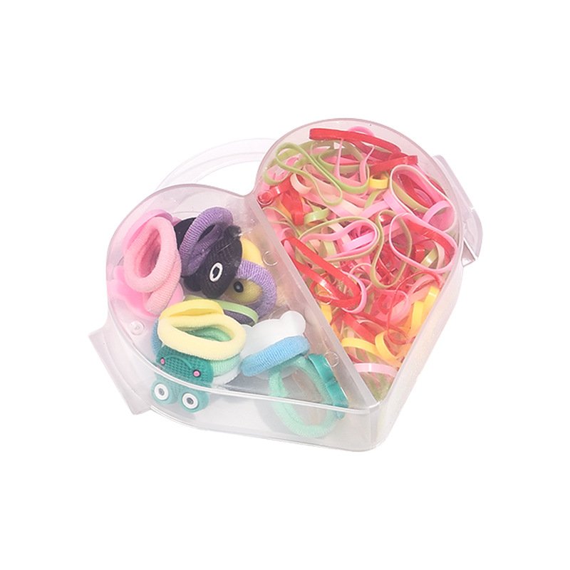 Nuevo estilo para niños pequeña princesa bolso para el cabello anillo para el cabello niña macaron fresco y dulce cuerda para el cabello lindo juego de accesorios para el cabello caja de regalo