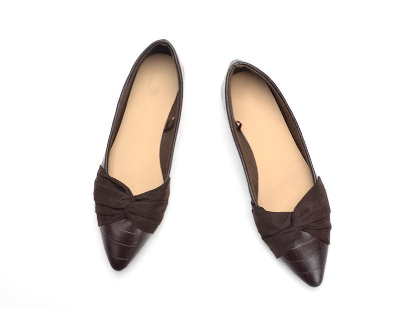 Women's Elegant Solid Color Bow Knot Point Toe Flats display picture 3