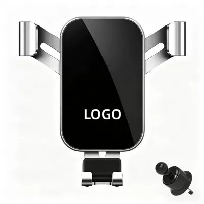 Gift for Cross-Border Sales — Car phone holder - customized-logo-aurora-silver-air-outlet-spiral-hook-base-square-metal-arm