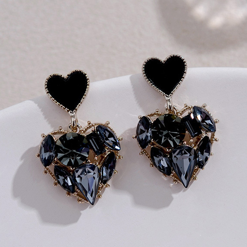 Trendy Love Half Hollow Imitation Pearl Rhinestone Earrings