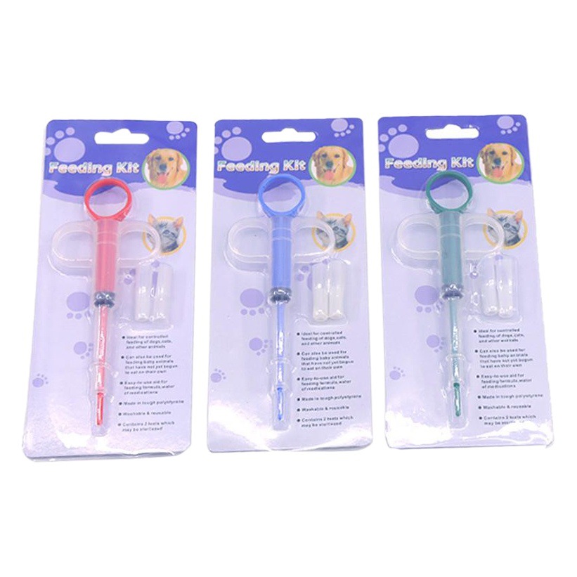 Alimentador de medicina mascota puede clip tabletas bebé gato y perro universal alimentación jeringa prensa PET suministros al por mayor