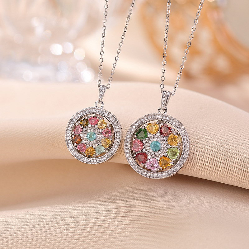 Mặt dây chuyền bạc S925 mạ vàng hình mặt nạ cổ điển có thể xoay, khắc Lục Tự Chân Ngôn — Vàng cỡ lớn (mặt dây chuyền đơn)