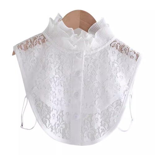 New lace false collar autumn winter versatile base layer shirt collar black white hollow inside women's false collar top