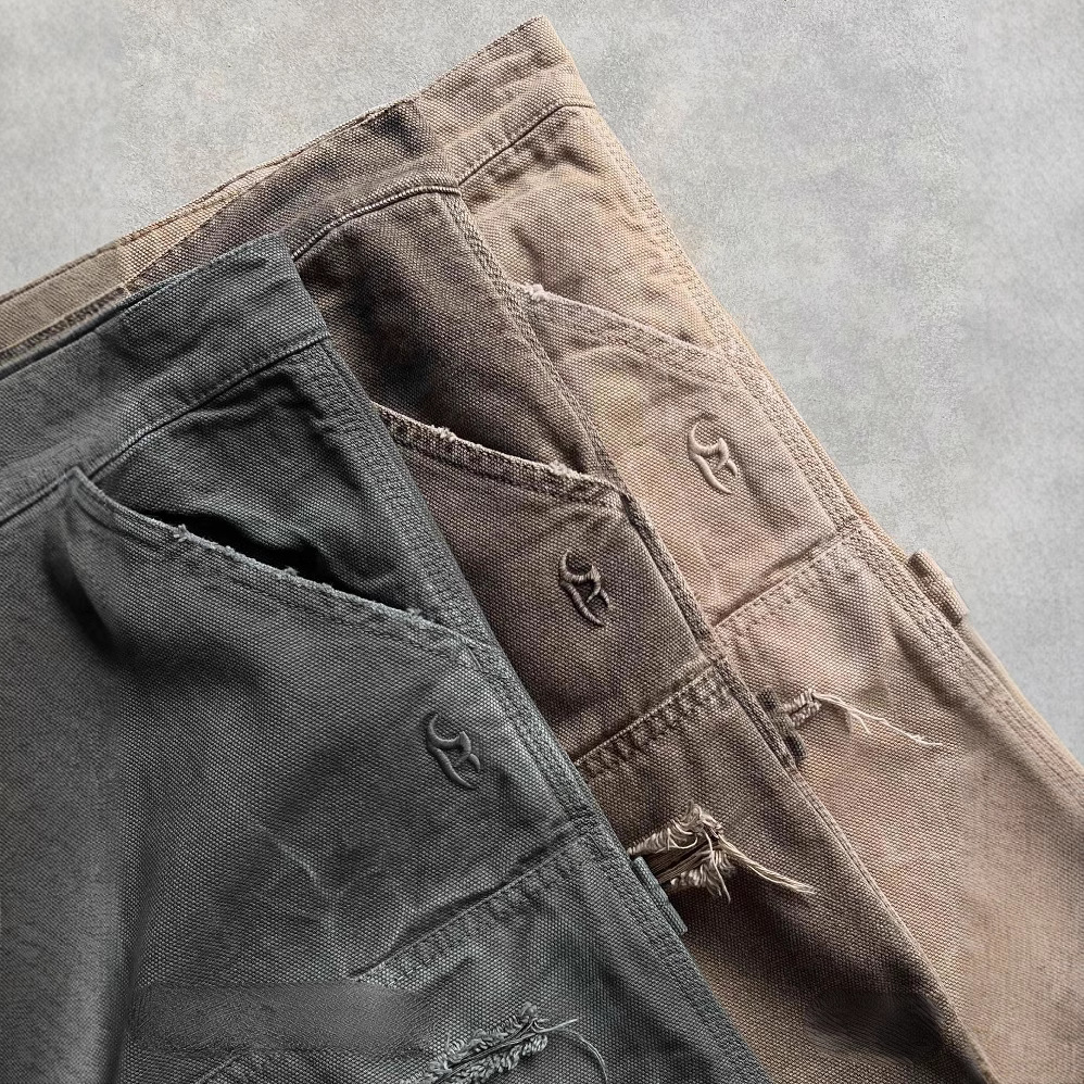 Pantalones Cortos Vaqueros Deslavados de Estilo Hip-Hop Europeo y Americano, Estilo Retro Y2K, Rotos y Holgados para Hombre