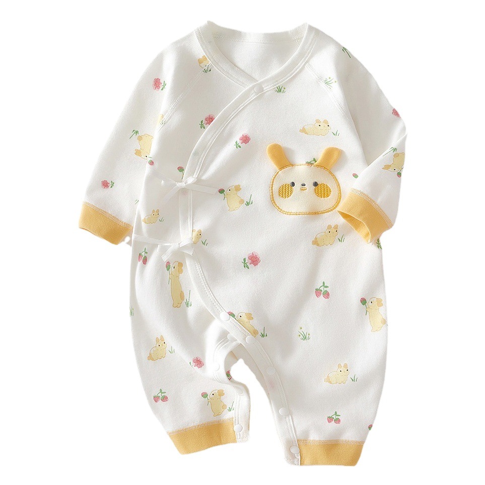 Ropa de bebé de algodón puro para primavera y otoño, pelele para recién nacido sin costuras, ropa estilo monje para bebé recién nacido, conjunto versátil para otoño