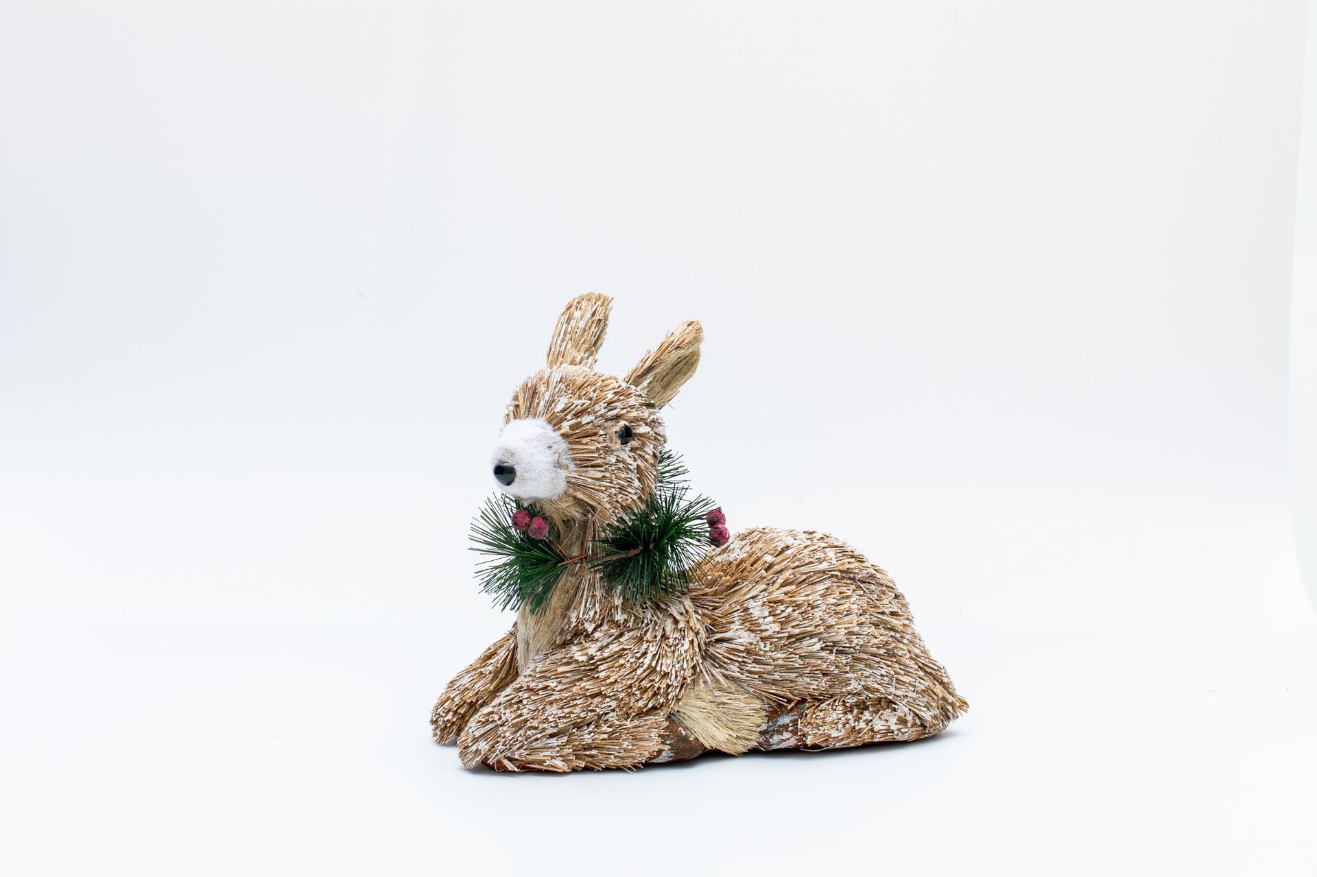 Diseño de animales de Navidad de madera transfronterizo de paja de simulación conejo ornamentos nórdicos de Navidad decoración balcón