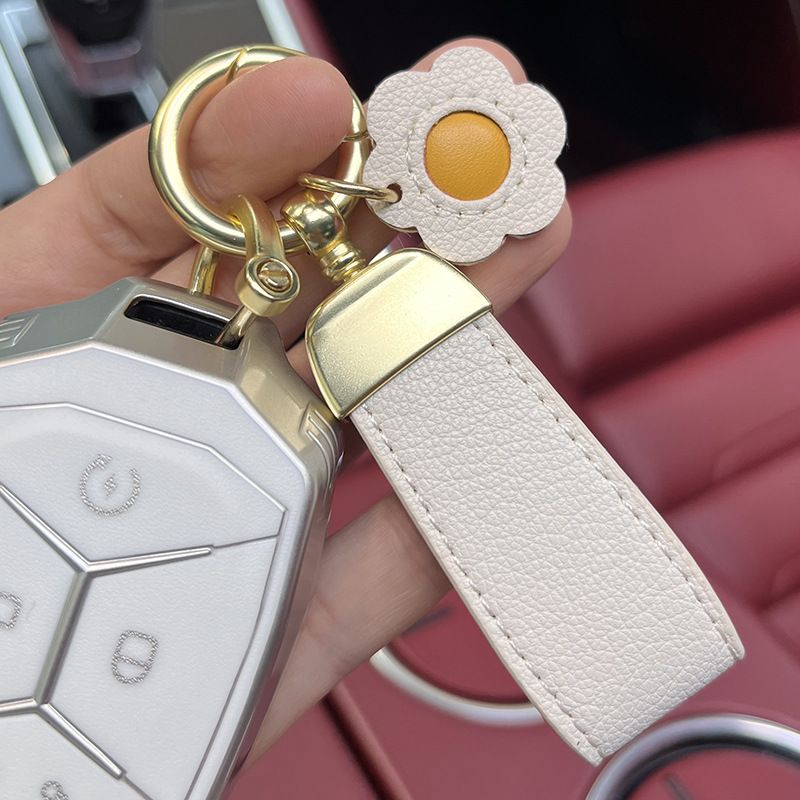 1 Piece Fashion Sunflower Fruit Pu Leather Women's bag dome Pendant Keychain display picture 2