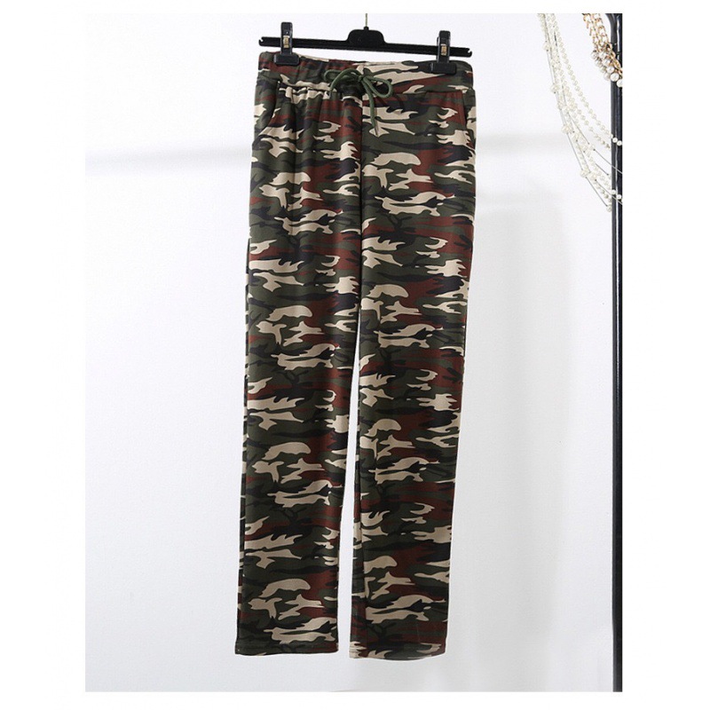 a2/13 外贸货源春季迷彩工装裤宽松加肥加大弹力系带松紧腰