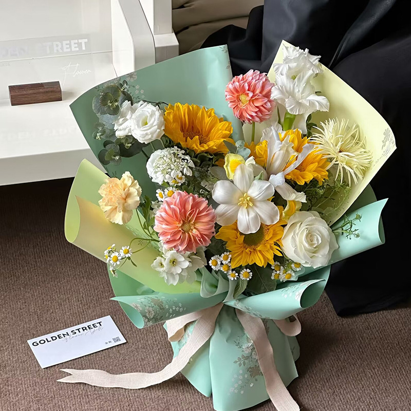 Huaxi montaña flor salvaje ins elemento floral fresco y elegante ramo de flores florista papel de embalaje de flores