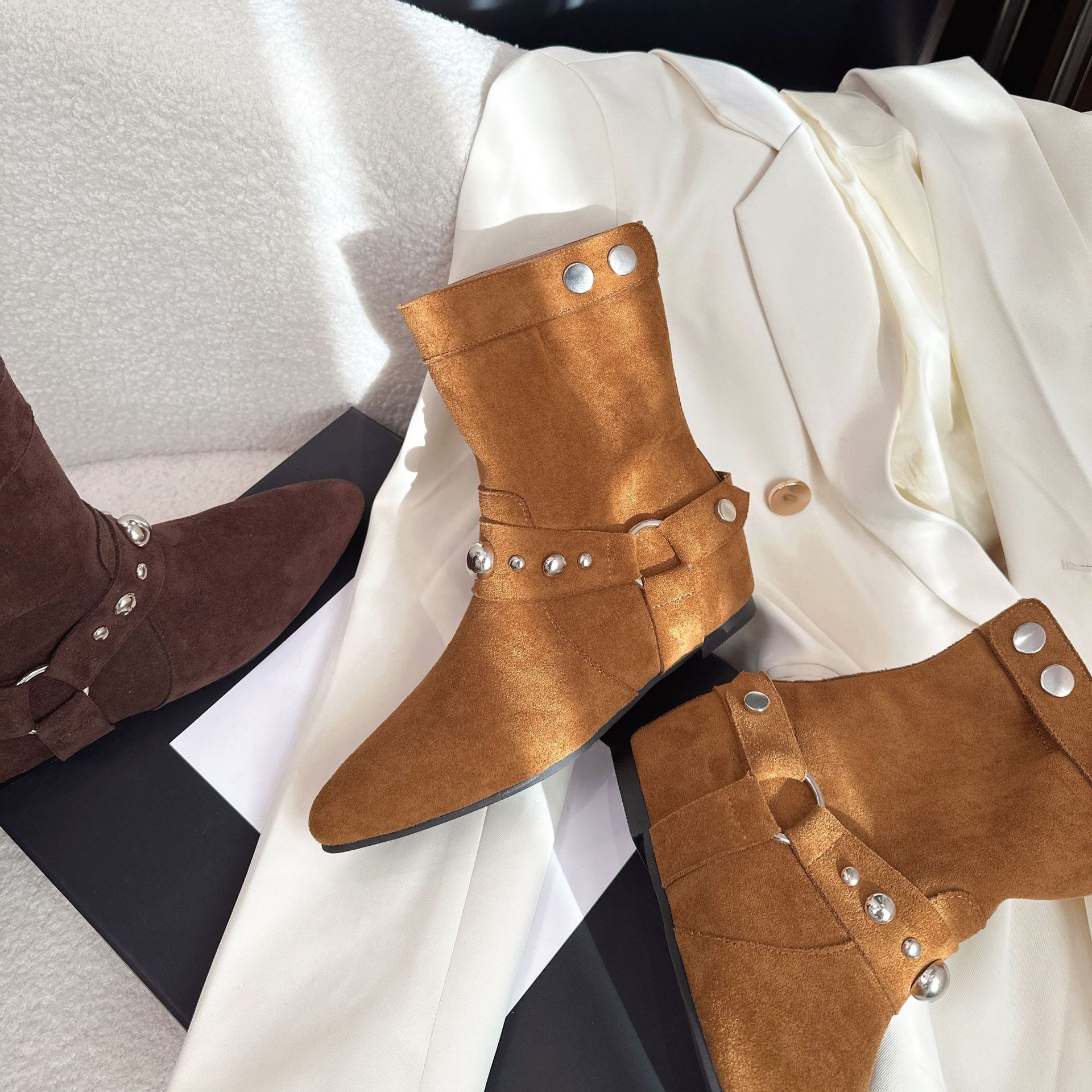 Botines Martin para Mujer con Aumento de 5 cm de Superfibra, Antideslizante y Cálido, para Otoño e Invierno