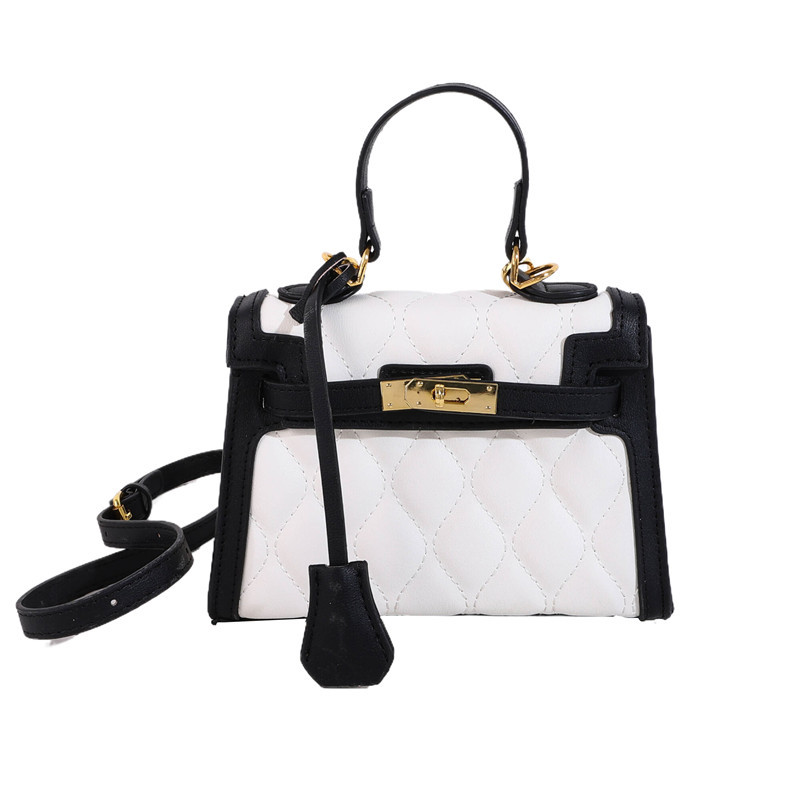 Bolsos transfronterizos para mujer 2024 nuevo bolso de hombro de todo fósforo de moda de nicho bolso de mensajero de color de contraste de rombo de textura de alta calidad