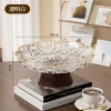 Wood grain tall legs transparent white 24cm